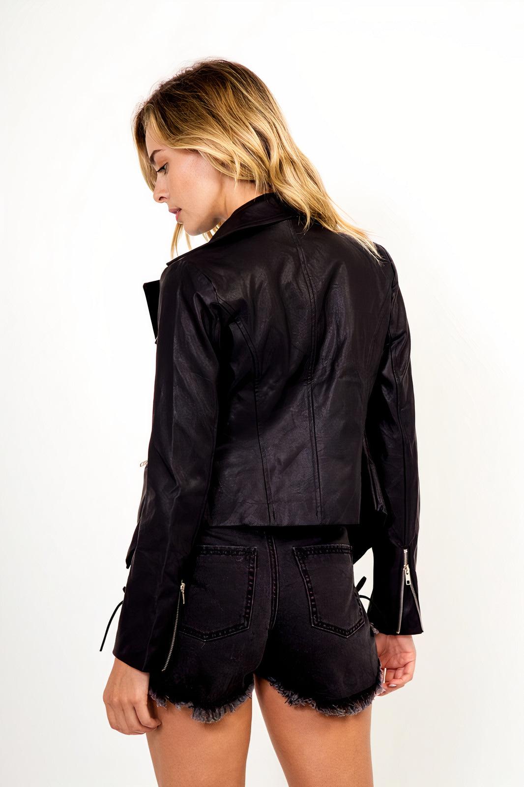 Venice Faux Leather Military Jacket